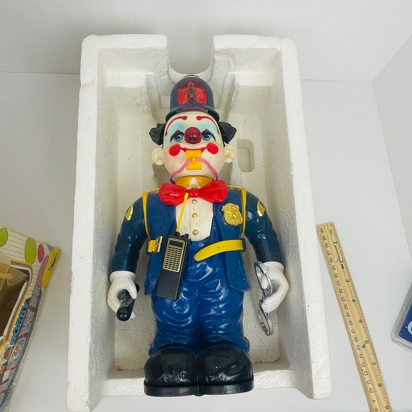 New Bright Other - New Bright Bump N Bobby Clown Toy Blue Policeman 1989 Vintage Untested For Parts